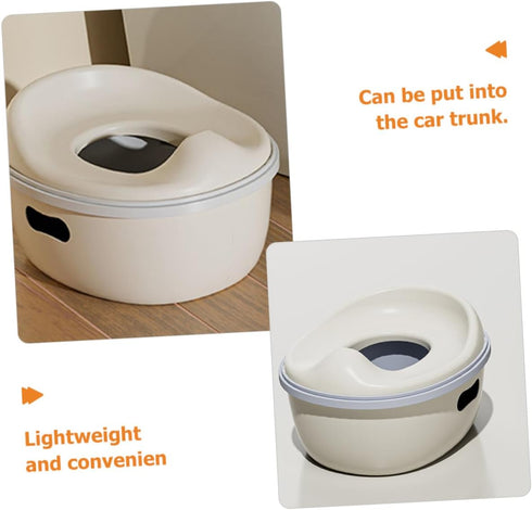 TEHAUX Portable Boys and Girls Training Potty Toilet Seat Potty Training Toilet for Realistic Design Travel Home Car