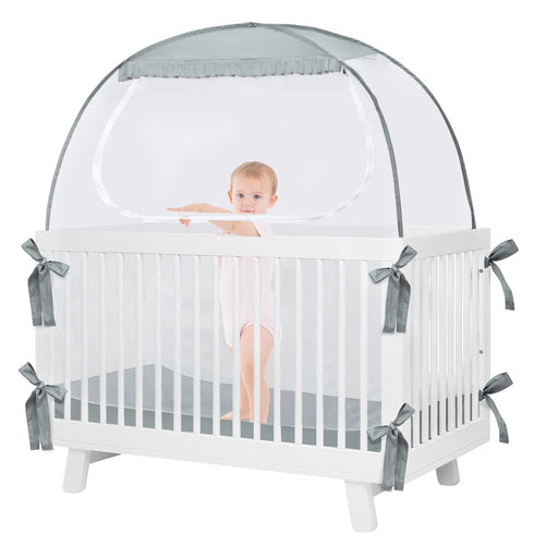 L RUNNZER Baby Crib Tent, Pop Up Crib Canopy to Keep Baby from Climbing