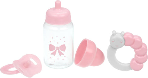 Pink Baby Doll Bottle, Rattle & Pacifier Set | JC Toys -