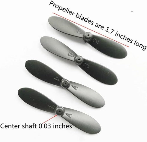 skrnrhrery 0.8MM length42MM (42mm) mini Propeller, Suitable for RC Aircraft Special Nylon Props Central axis Blade