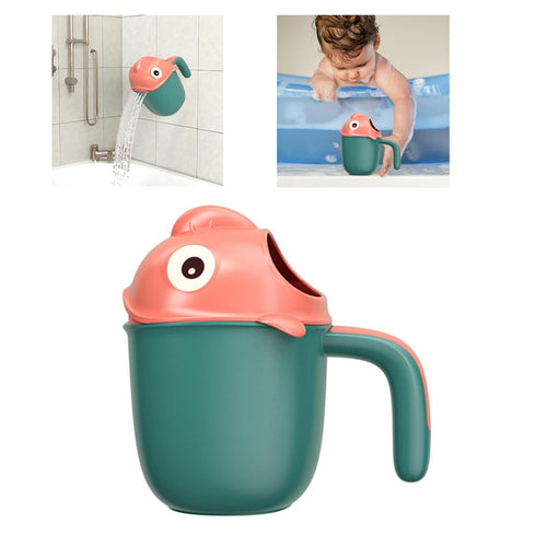 Pineeseatile Baby Bath Rinser Baby Bath Rinse Cup Cute Cartoon Fish Infant Shampoo Rinser Shower Wash Hair Cup for Kids
