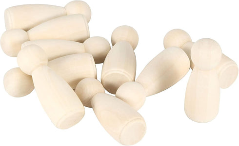 JAPCHET 50 Pack 3-1/2 Inch Large Unfinished Wooden Peg Dolls for DIY Art Craft Projects