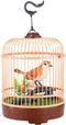 PowerTRC Singing & Chirping Bird in Cage, Realistic Sounds & Movements, Battery Operated, 10” x 7”