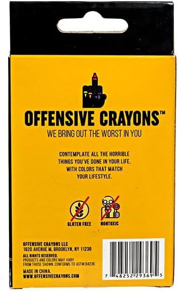 24-Count Offensive Crayons Original Edition, Adult Crayons with Sarcastic Sayings, Funny Gag Gift for Adults, Secret