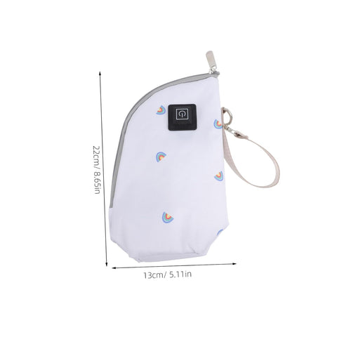 ERINGOGO Portable Milk Bottle Warmer Pouch Insulated Feeding for Travel Car Home Use Easy Open Zipper Closure Keeps