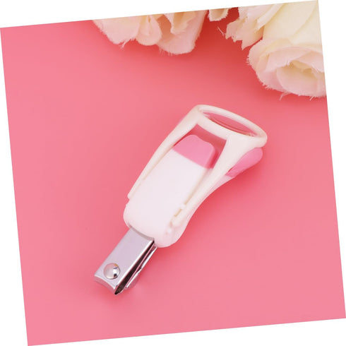 Set VICASKY Nail Care Safe Nail Clippers Tweezers Scissors for Newborns and Toddlers Portable Pink Grooming Kit