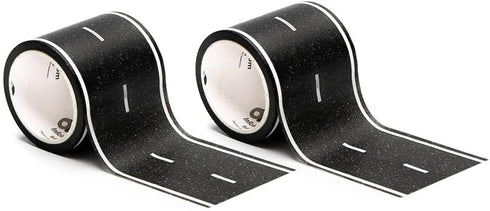 PlayTape Road Tape for Toy Cars - 2-Pack of 30 ft. x 2 in. Black Road, Sticks to Flat Surfaces, No Residue