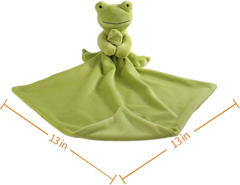 Apricot Lamb Stuffed Animals Security Blanket Green Frog Infant Nursery Character Blanket Luxury Snuggler Plush(Green Frog, 13 Inches) by Apricot Lamb