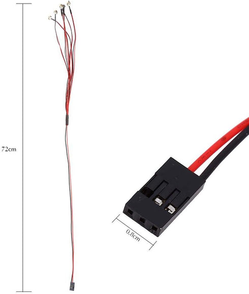 6 LED RC Car Light, 3-7V Headlight Taillight Set, 5mm/3mm Diameter LED Light for 1/10 RC Model Car