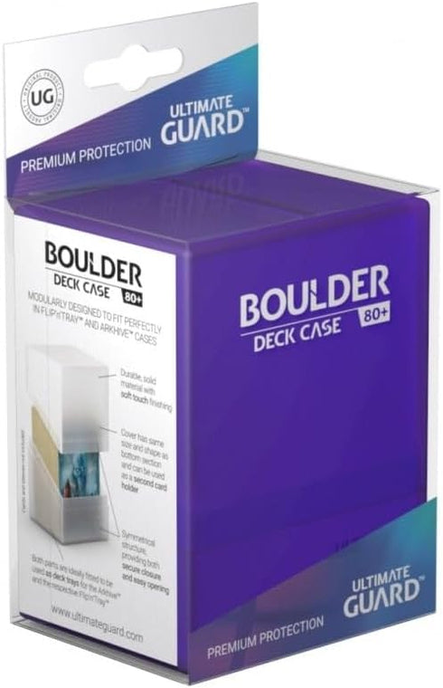 Ultimate Guard Boulder 80+ Deck Case for 80 Double-Sleeved TCG Cards - Amethyst, Secure Storage