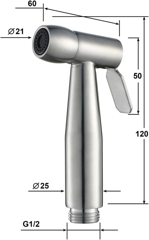 MUOBSBJRX HandheldSprayer,Toilet Sprayer Head Stainless Steel HandheldSprayer Cloth Bathroom Diaper Sprayer for Kitchen