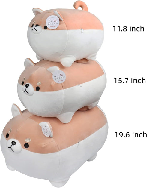 Auspicious Shiba Inu Stuffed Animal Plush - 15.8'' Cute Corgi Dog Pillow and Toy, Soft Kawaii Gifts for Boys and Girls