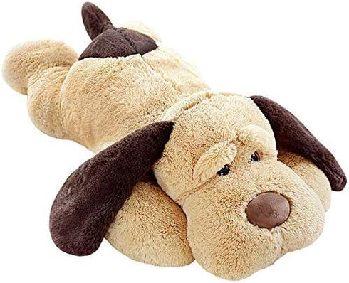 MorisMos Puppy Dog Stuffed Animal, 31 Inch Brown Plush Dog Pillow, Big Dog Plush Toy for Girls Kids