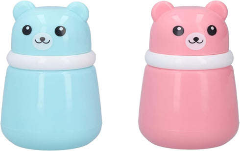 Entatial 2 Body Powder Container, Fine Powder Cartoon Bear Powder Puff Box Pcs No Irritation Durable for Adult
