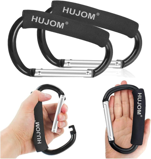 Stroller Hooks 2 Pcs Large Carabiner Clips for Hanging Diaper Bags, Purse