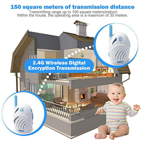 Portable Two-Way Audio Baby Monitor with USB Charging