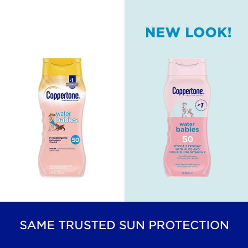 50, 8 oz. (Pack 2) Coppertone Water Babies Sunscreen Lotion, SPF