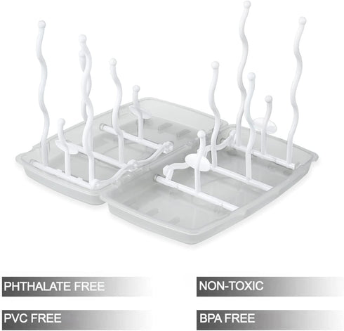 PandaEar Travel Bottle Drying Rack, Portable Baby Bottle Dry Rack, Upright Vertical Collapsible Design