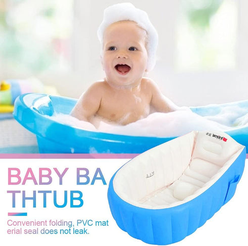 Locisne Swimming 0-3 Baby Inflatable Bathtub Children No-Slippery Pool Foldable Travel Air Shower Basin Seat Baths Big