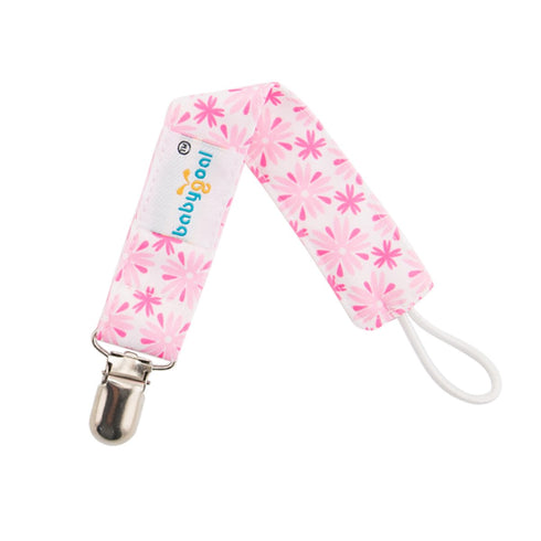 4 Pack 4MP04-HZ babygoal Baby Girl Pacifier Clips with Pacifier Case, Metal Clips for Boys and Girls Fits Most
