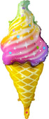 6 Pack Rainbow Ice Cream Cone Balloon Candies Sweetmeat Food Party Supplies For Birthday Wedding Baby Shower, Big Ice