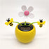 Solar Apple Blossom Bee Dancing Flower, Solar Dancing Figurines for Car Windowsill Decoration and Sunflower Swing