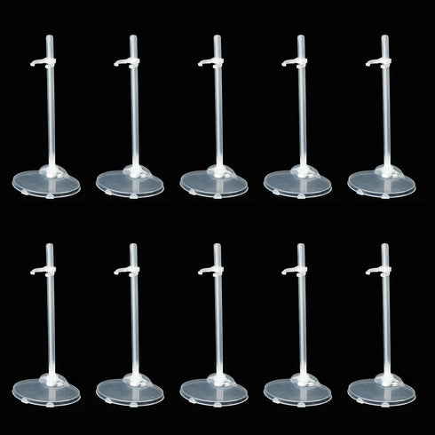 QINGZHE 22Pcs Adjustable Doll Stands, Plastic Doll Display Holders, Clear Action Figure Stand,