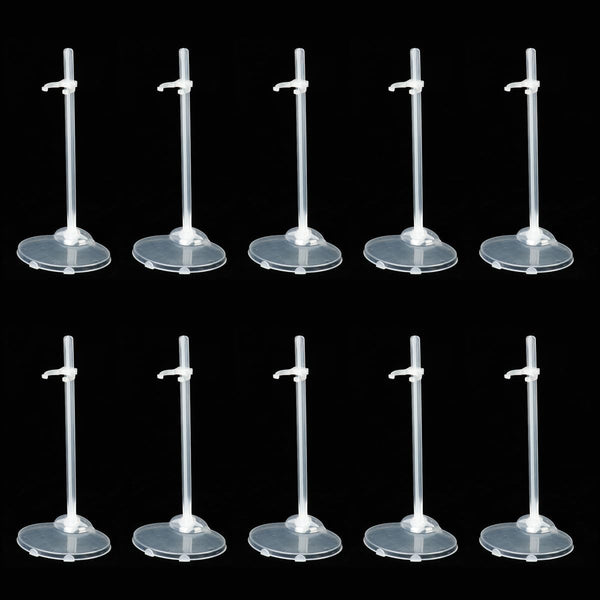 QINGZHE 22Pcs Adjustable Doll Stands, Plastic Doll Display Holders, Clear Action Figure Stand,