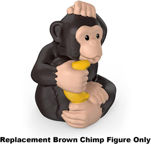 Replacement Part for Fisher-Price Little People Chimpanzee Playset - BDY75~ Replacement Brown Chimp Figure Holding a Banana and Scratching His Head
