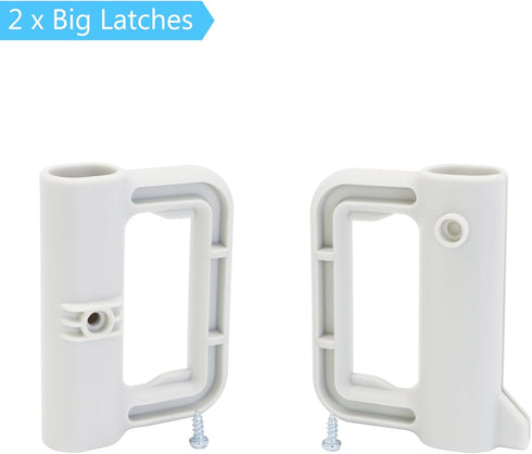 Extra Long Baby Gate Replacement Parts Kit Retractable Baby Gates Extra Wide Dog Gate Full Set Accessories Extra Wide Baby Gate Hardware Parts with Brackets, Latches, Hooks, Screws, Light Gray