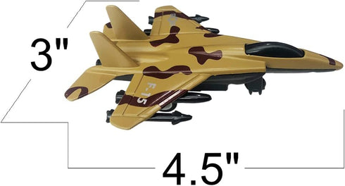 ArtCreativity United States Air Force Diecast Fighter Jet Toy Set of 4, Pullback Mechanism Metal Plane Toys for Boys