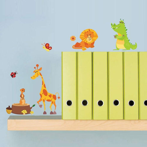 DEKOSH Jungle Animal Wall Decal Pack, Colorful Stickers for Baby Nursery Playroom, Peel & Stick Safari Theme