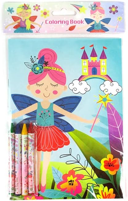 12 48 TINYMILLS Magical Fairies Coloring Books for Kids with Coloring Books and Crayons, Fairies Birthday Party Favors