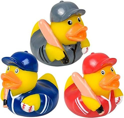 HAPPY DEALS ~ HAPPY DEALS 12 Baseball Rubber Ducks with Bats | Baseball Party Favors