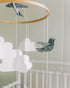 Baby Crib Mobile (Birds and Clouds) - Nursery Decor Ceiling Mobile for Boys & Girls - Grey & White Crib Accessories