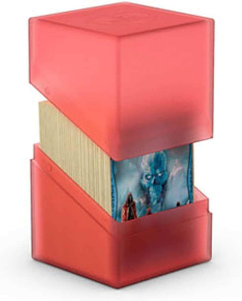 Ultimate Guard Boulder 100+ Classic Deck Case for 100 Double-Sleeved TCG Cards, Ruby, Secure Storage