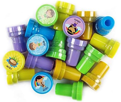 Tiny Mills 50 Pcs Bible Characters Religious Assorted Stampers for Kids