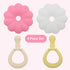 3 (Set 2) Ginbear Silicone Baby Teether for Girls, BPA Free Food Grade Infant Teething Toys, Soothing Baby Chew Toys