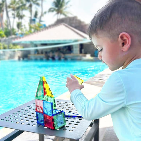 CreateOn Crayola Mini Magnetic PIP-Tiles, 42-Piece Building Set for Kids, STEM Travel Toys for Ages 3+