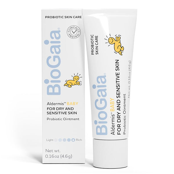 BioGaia Aldermis Baby Probiotic Ointment, Soothes Dry & Irritated Skin, Microbiome-Friendly with Plant-Based Oils, 0.8oz