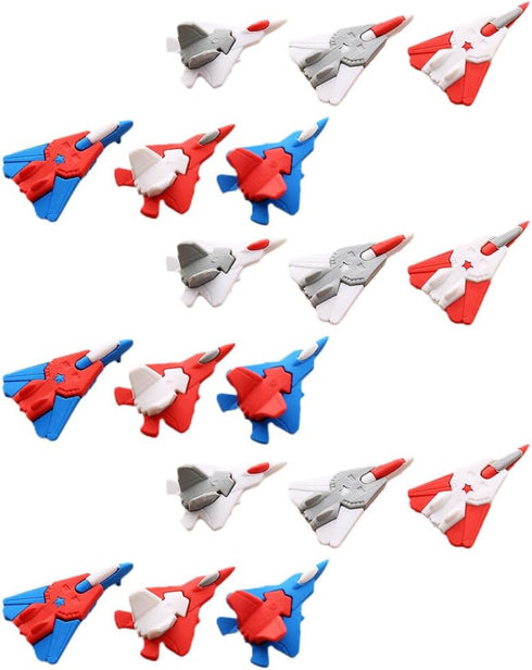 jojofuny 18Pcs Cartoon Helicopter and Airplane Erasers, Cute Novelty Puzzle Erasers for Party Favors