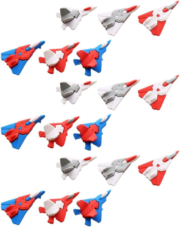 jojofuny 18Pcs Cartoon Helicopter and Airplane Erasers, Cute Novelty Puzzle Erasers for Party Favors
