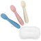 WeeSprout Baby Spoons for Self Feeding, 3 Pack Soft & Chew Proof Silicone Utensils for Little Hands