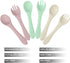 PandaEar Silicone Baby Spoon and Fork Set| 6 Pack First Stage Baby Self Feeding Spoons 6+ Months| Toddler Baby Utensils 6-12 Months| Infant Baby LED Weaning Spoons Feeding Supplies by PandaEar