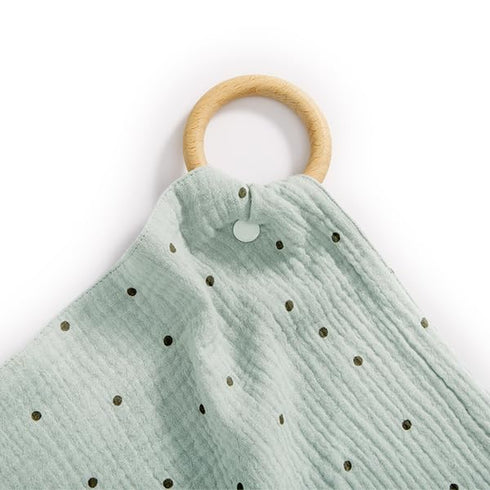 Personalized Polka Dot Mini Teether Blanket - Custom Embroidery Available