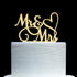 Mr and Mrs Cake Topper, Bride and Groom Sign Wedding/Engagement Cake Decoration, Mirror Gold Acrylic