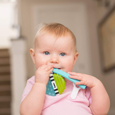 Sassy Teether with Flexible Strap & Clip for Soothing Relief
