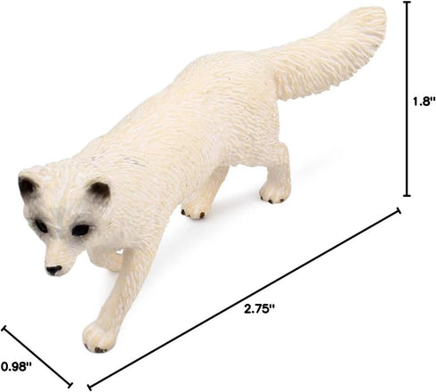 UANDME Fox Toy Figures Set - Includes Arctic Fox & Red Foxes Figurines Cake Toppers (5 Foxes)