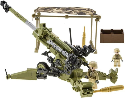 Anti-Tank Gun Weapons Pack - Military Toy Set Building Blocks Model for 2 Soldier Figures, 378PCS Army Series