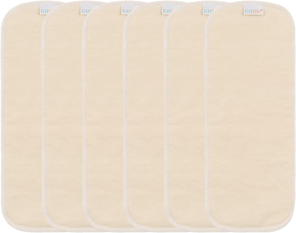 AlVABABY Hemp and Cotton Inserts Cloth Diaper Liner,4-Layer Inserts,Reusable Liners for Baby
